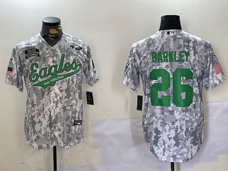Men Philadelphia Eagles #26 Barkley Nike Arctic Camo 2024 Salute to Service Limited NFL Jersey style 3->washington commanders->NFL Jersey